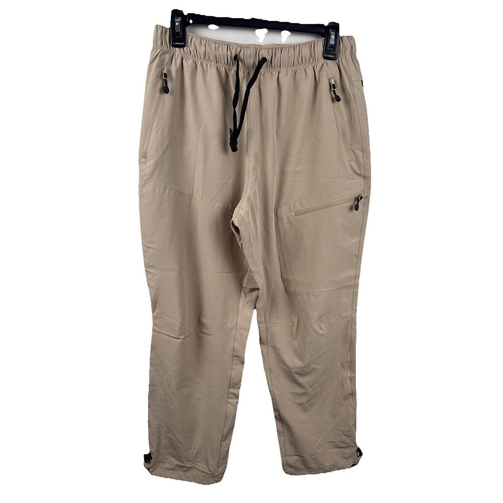 Baleaf Women's Beige Water Resistant Stretch Waist Cargo Hiking Pants - Large